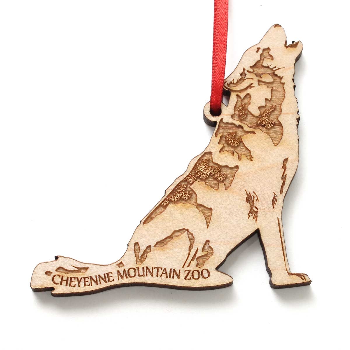 WOLF WOODEN ORNAMENT